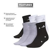 adidas Superlite Womens Multi-Pack 6 Pair Quarter Ankle Socks