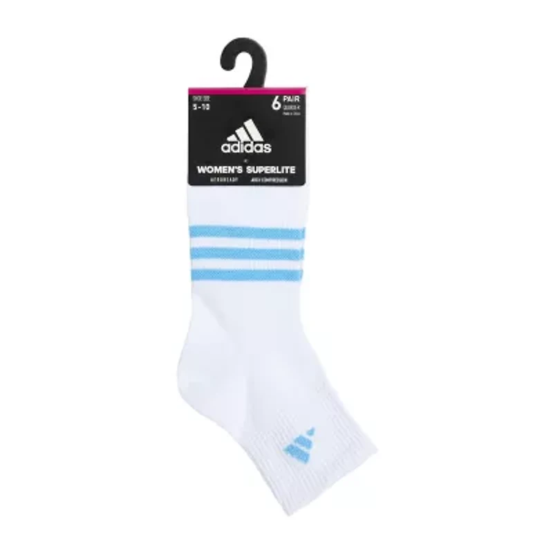 adidas Superlite Womens Multi-Pack 6 Pair Quarter Ankle Socks