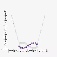 Limited Quantities! Womens Genuine Purple Amethyst Sterling Silver Infinity 18 Inch Pendant Necklace
