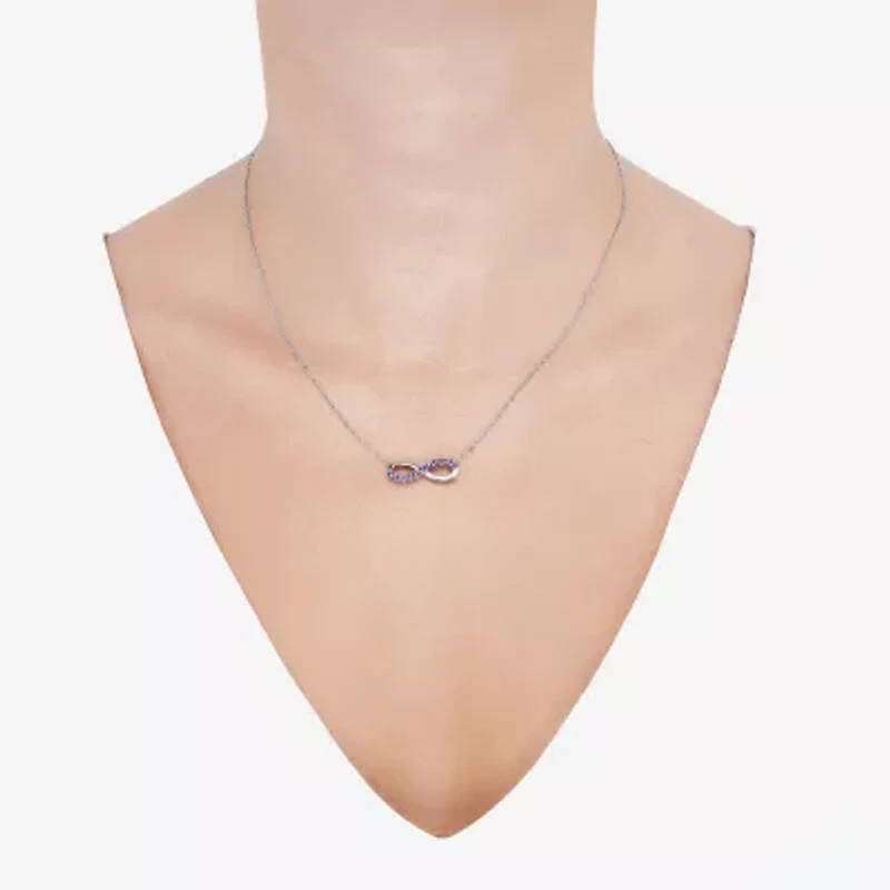 Limited Quantities! Womens Genuine Purple Amethyst Sterling Silver Infinity 18 Inch Pendant Necklace