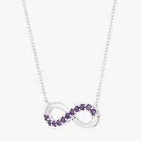 Limited Quantities! Womens Genuine Purple Amethyst Sterling Silver Infinity 18 Inch Pendant Necklace