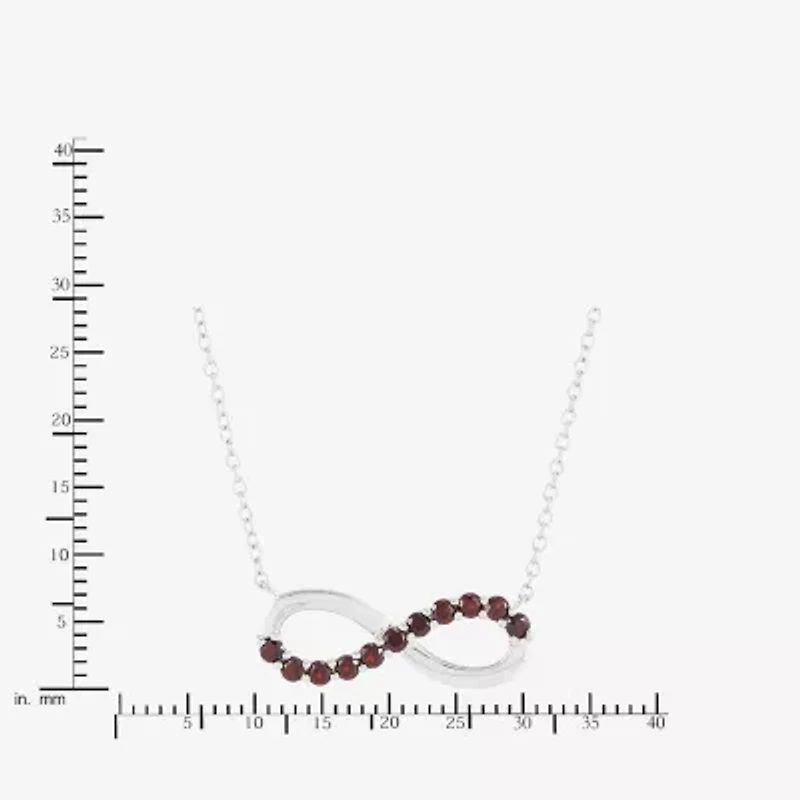 Limited Quantities! Womens Genuine Red Garnet Sterling Silver Infinity 18 Inch Pendant Necklace