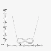 Limited Quantities! Womens Lab Created White Sapphire Sterling Silver Infinity 18 Inch Pendant Necklace