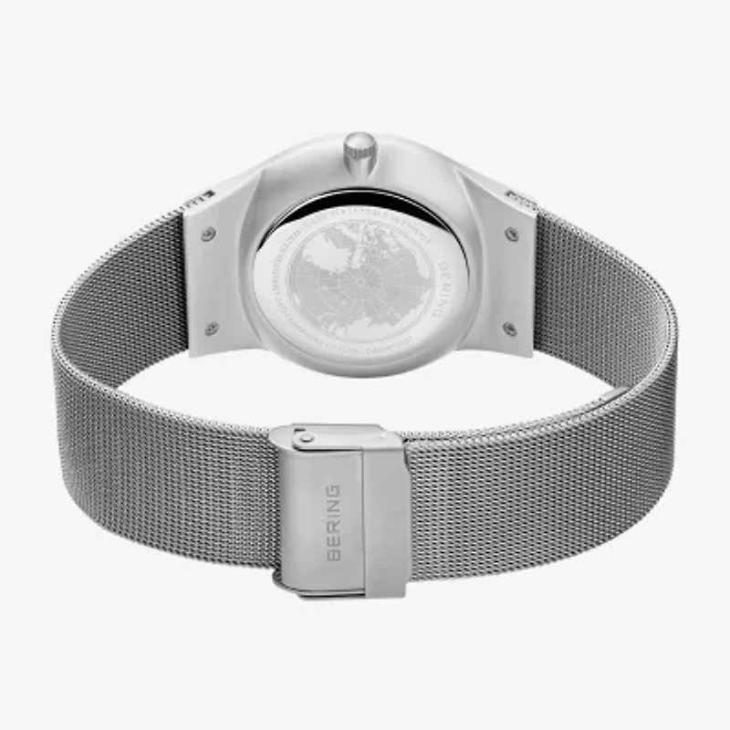 Bering Mens Gray Mesh Bracelet Watch-11938-003