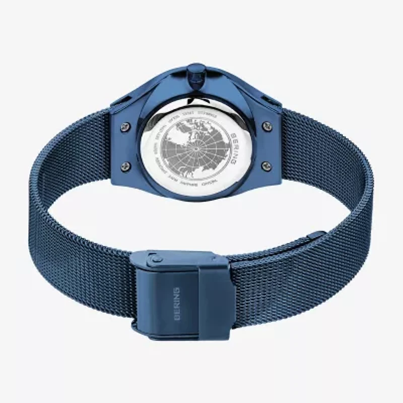 Bering Solar Womens Blue Mesh Bracelet Watch-14427-393