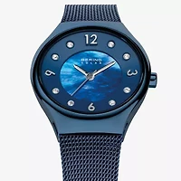 Bering Solar Womens Blue Mesh Bracelet Watch-14427-393