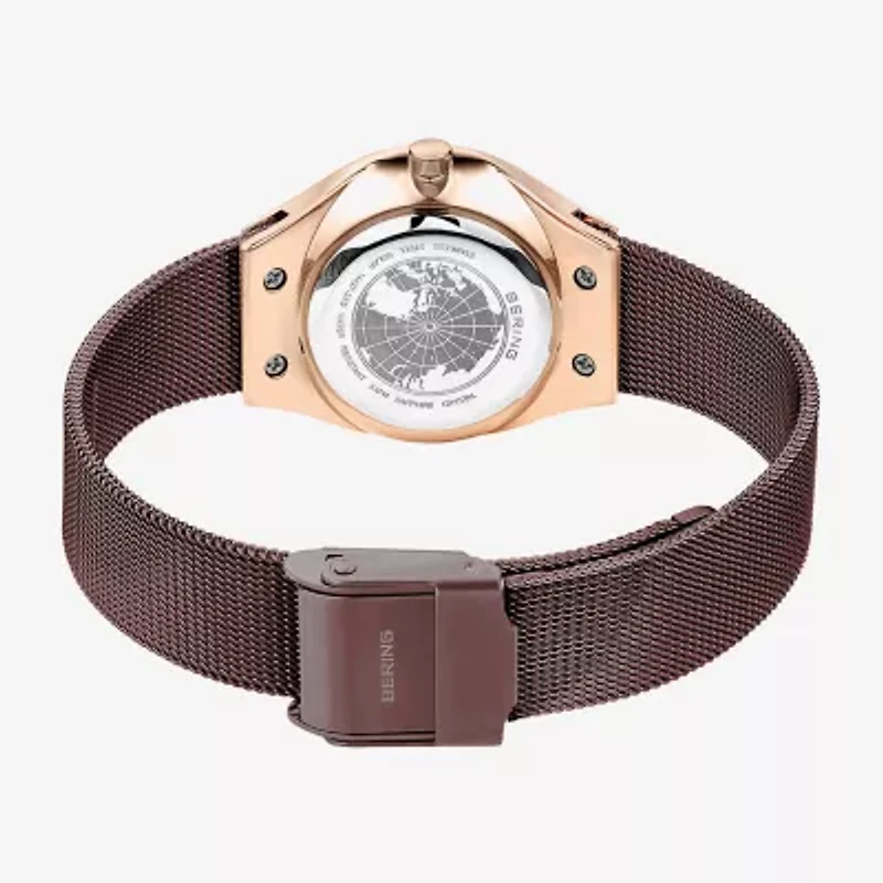 Bering Womens Brown Stainless Steel Bracelet Watch 14427-265
