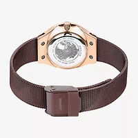 Bering Womens Brown Stainless Steel Bracelet Watch 14427-265