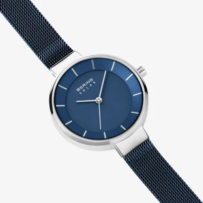Bering Womens Blue Stainless Steel Bracelet Watch 14631-307
