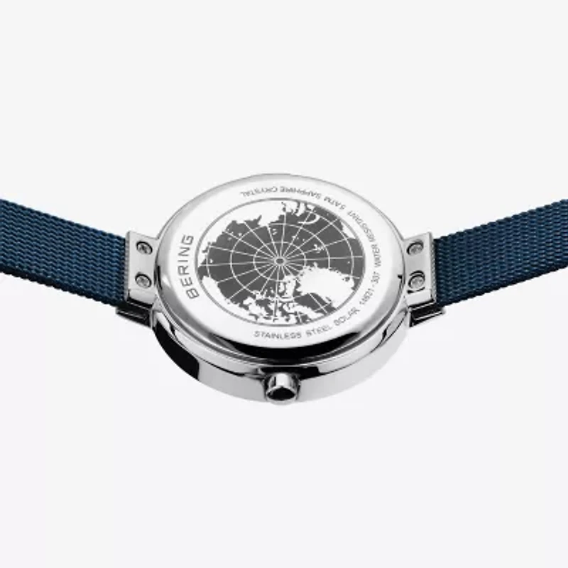 Bering Womens Blue Stainless Steel Bracelet Watch 14631-307