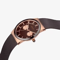 Bering Mens Multi-Function Brown Stainless Steel Bracelet Watch 32139-265