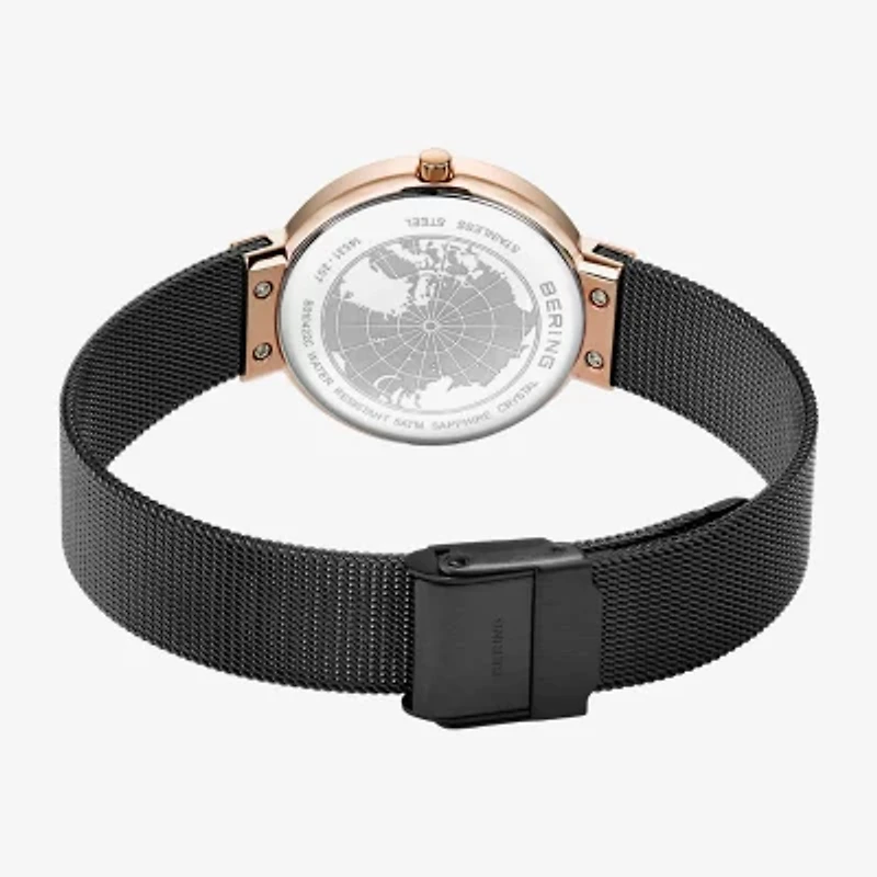 Bering Womens Black Stainless Steel Bracelet Watch 14531-166