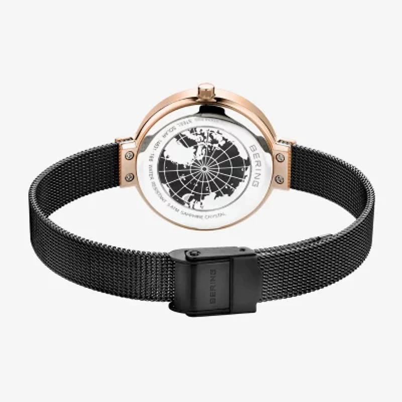 Bering Mens Black Stainless Steel Bracelet Watch 14631-166