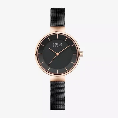 Bering Mens Black Stainless Steel Bracelet Watch 14631-166