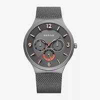 Bering Mens Gray Stainless Steel Bracelet Watch 33441-377