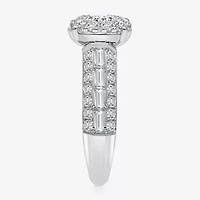 (I / I1) Womens 2 CT. T.W. Lab Grown White Diamond 10K Gold Round Side Stone Engagement Ring