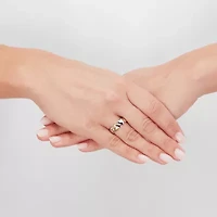 Womens 8.5MM 10K Two Tone Gold Heart Band