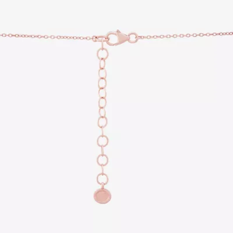 Limited Quantities! Cancer Womens Lab Created White Crystal 14K Rose Gold Over Silver 14K Rose Gold Circle 20 Inch Pendant Necklace