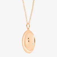 Limited Quantities! Cancer Womens Lab Created White Crystal 14K Rose Gold Over Silver 14K Rose Gold Circle 20 Inch Pendant Necklace