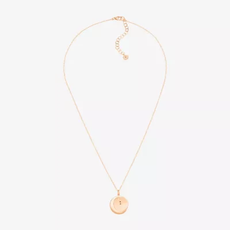 Limited Quantities! Cancer Womens Lab Created White Crystal 14K Rose Gold Over Silver 14K Rose Gold Circle 20 Inch Pendant Necklace
