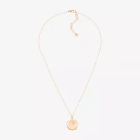 Limited Quantities! Cancer Womens Lab Created White Crystal 14K Rose Gold Over Silver 14K Rose Gold Circle 20 Inch Pendant Necklace