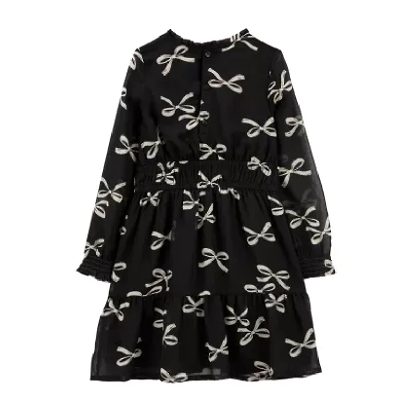 Carter's Little & Big Kid Girls Long Sleeve Cuffed A-Line Dress