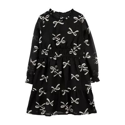 Carter's Little & Big Kid Girls Long Sleeve Cuffed A-Line Dress