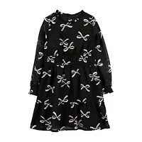 Carter's Little & Big Kid Girls Long Sleeve Cuffed A-Line Dress