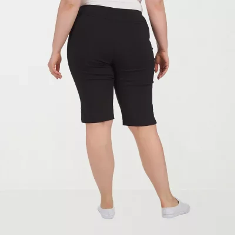 Hearts Of Palm Womens Plus Straight Mid Rise Skimmer Pant