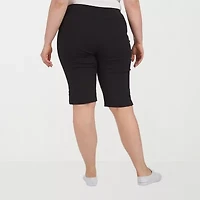 Hearts Of Palm Womens Plus Straight Mid Rise Skimmer Pant