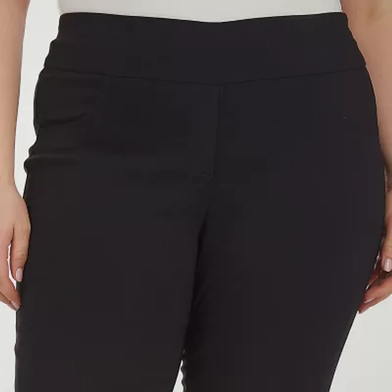 Hearts Of Palm Womens Straight Mid Rise Plus Skimmer Pant