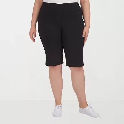 Hearts Of Palm Womens Straight Mid Rise Plus Skimmer Pant