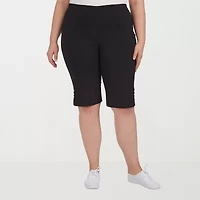 Hearts Of Palm Womens Straight Mid Rise Plus Skimmer Pant
