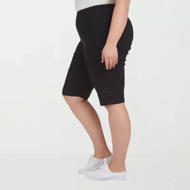 Hearts Of Palm Womens Plus Straight Mid Rise Skimmer Pant