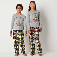 Big Kid Unisex Dr. Seuss Grinch Crew Neck Long Sleeve 2-pc. Matching Family Pajama Sets