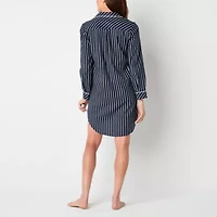 Liz Claiborne Womens Flannel Long Sleeve Nightshirt