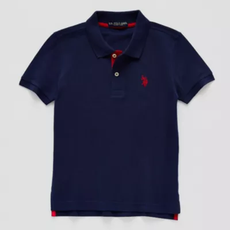 U.S. Polo Assn. Little & Big Kid Boys Short Sleeve Regular Fit Embroidered Shirt
