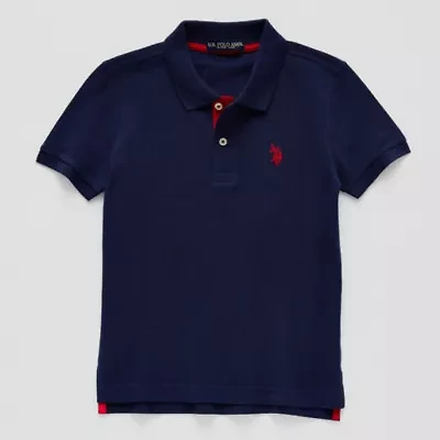 U.S. Polo Assn. Little & Big Kid Boys Short Sleeve Regular Fit Embroidered Shirt