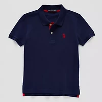 U.S. Polo Assn. Little & Big Kid Boys Short Sleeve Regular Fit Embroidered Shirt