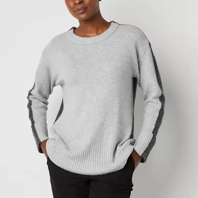 Worthington Womens Crew Neck Long Sleeve Pullover Sweater