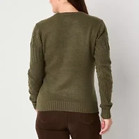 St. John's Bay Womens Crew Neck Long Sleeve Pullover Sweater