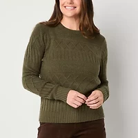 St. John's Bay Womens Crew Neck Long Sleeve Pullover Sweater