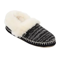 Cuddl Duds Twist Knit A Line Womens Bootie Slippers