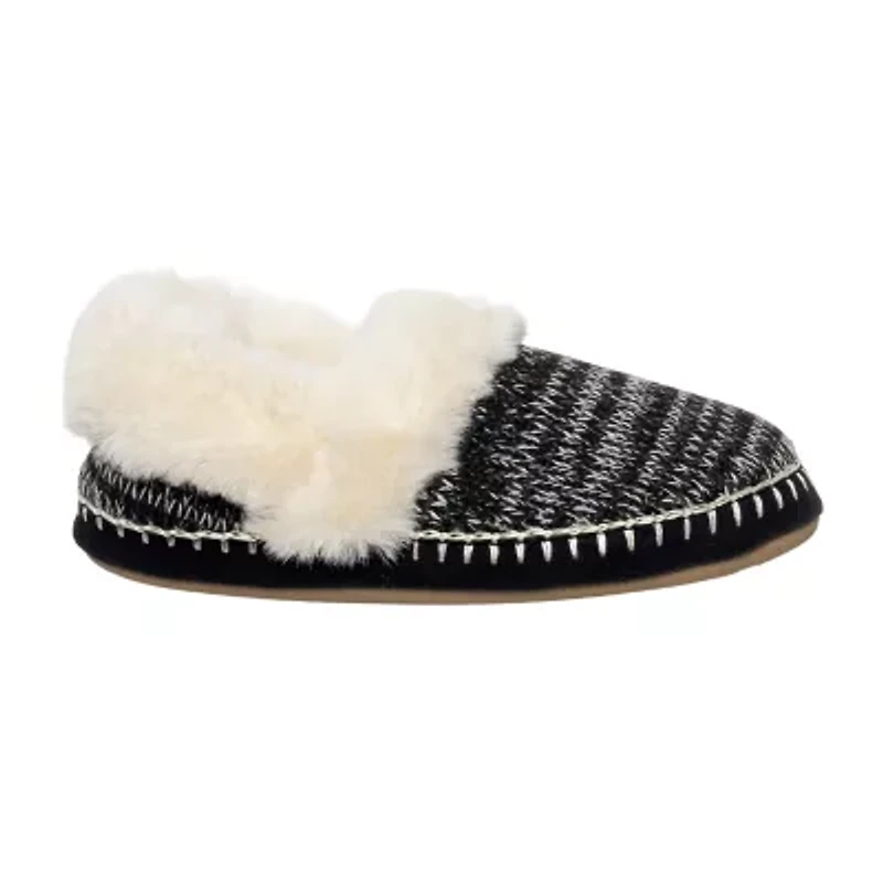 Cuddl Duds Twist Knit A Line Womens Bootie Slippers
