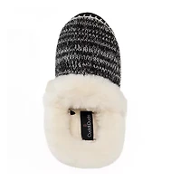 Cuddl Duds Twist Knit A Line Womens Bootie Slippers