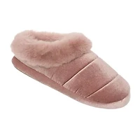Cuddl Duds Puff Velour Womens Clog Slippers