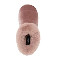 Cuddl Duds Puff Velour Womens Clog Slippers