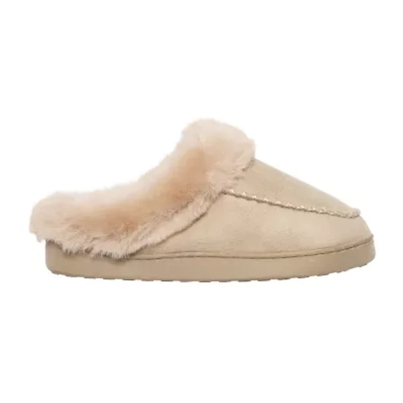 Cuddl Duds Microsuede With Moc Toe Womens Clog Slippers