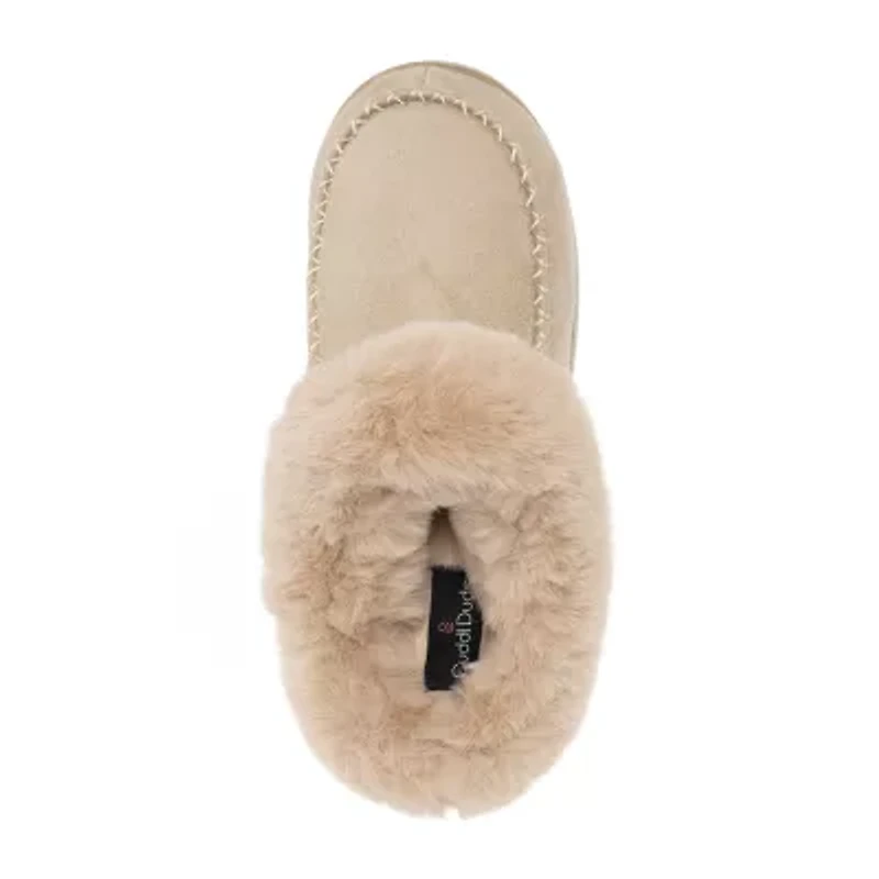 Cuddl Duds Microsuede With Moc Toe Womens Clog Slippers