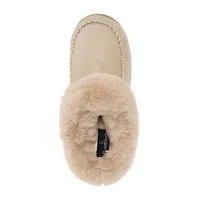 Cuddl Duds Microsuede With Moc Toe Womens Clog Slippers